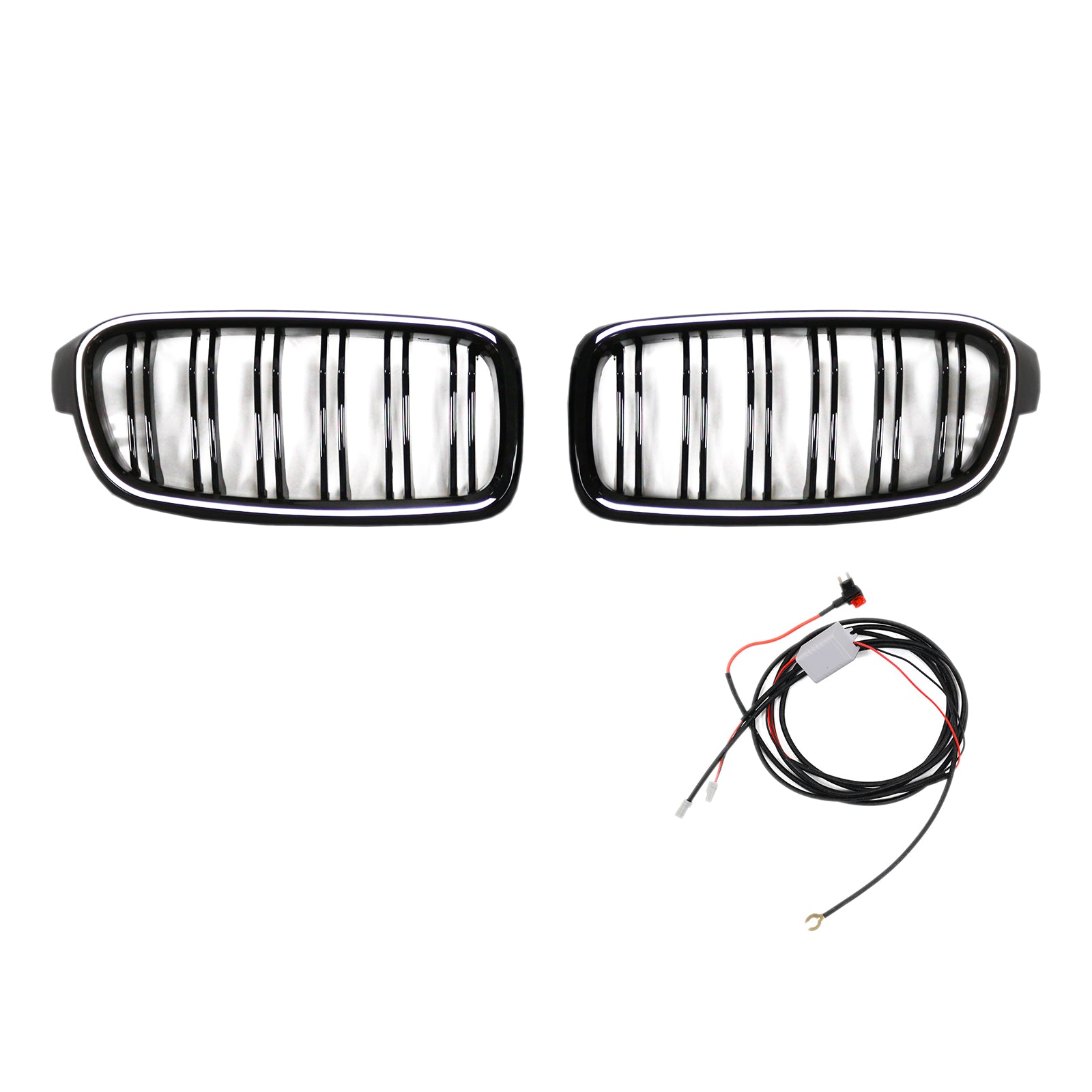 Parrilla delantera tipo riñón con doble listón compatible con BMW Serie 3 F30 F31 F35 2012-2019