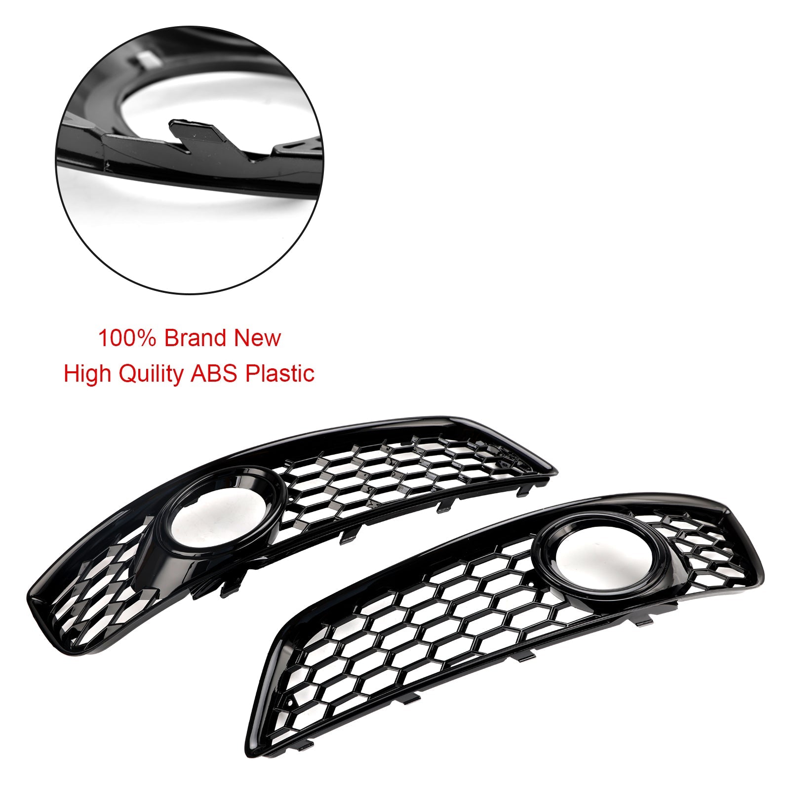 2009-2013 Audi A3 8P Standard Version Honeycomb Bumper Front Fog Light Grill Grille Cover