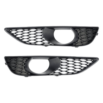Audi Q7 Sline 2010-2015 2 STUKS Voorbumper Mistlamp Grill Onderste Grille Cover Zwart