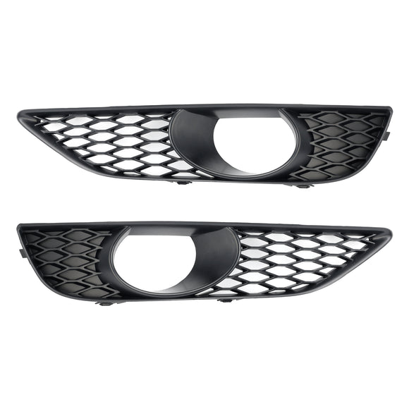 Audi Q7 Sline 2010-2015 2 STUKS Voorbumper Mistlamp Grill Onderste Grille Cover Zwart