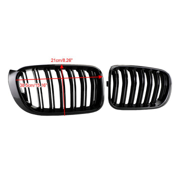 2014-2017 BMW X3 F25 xDrive28i/xDrive35i/sDrive18d/xDrive20d/xDrive30d Front Bumper Kidney Grille Gloss Black Grill - 0