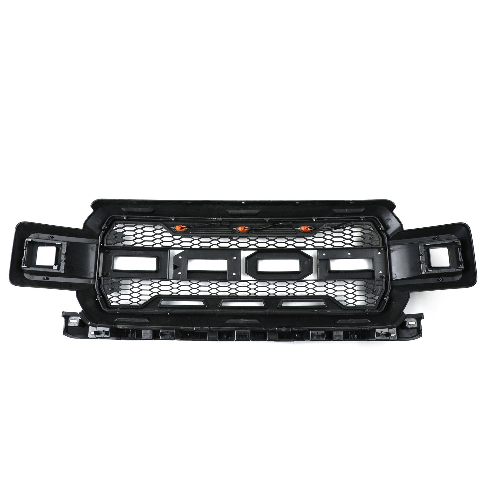 Grille de pare-chocs avant style Raptor Ford F150 XLT/Lariat/Platinum/King Ranch 2018-2020 Grille grise noire avec LED