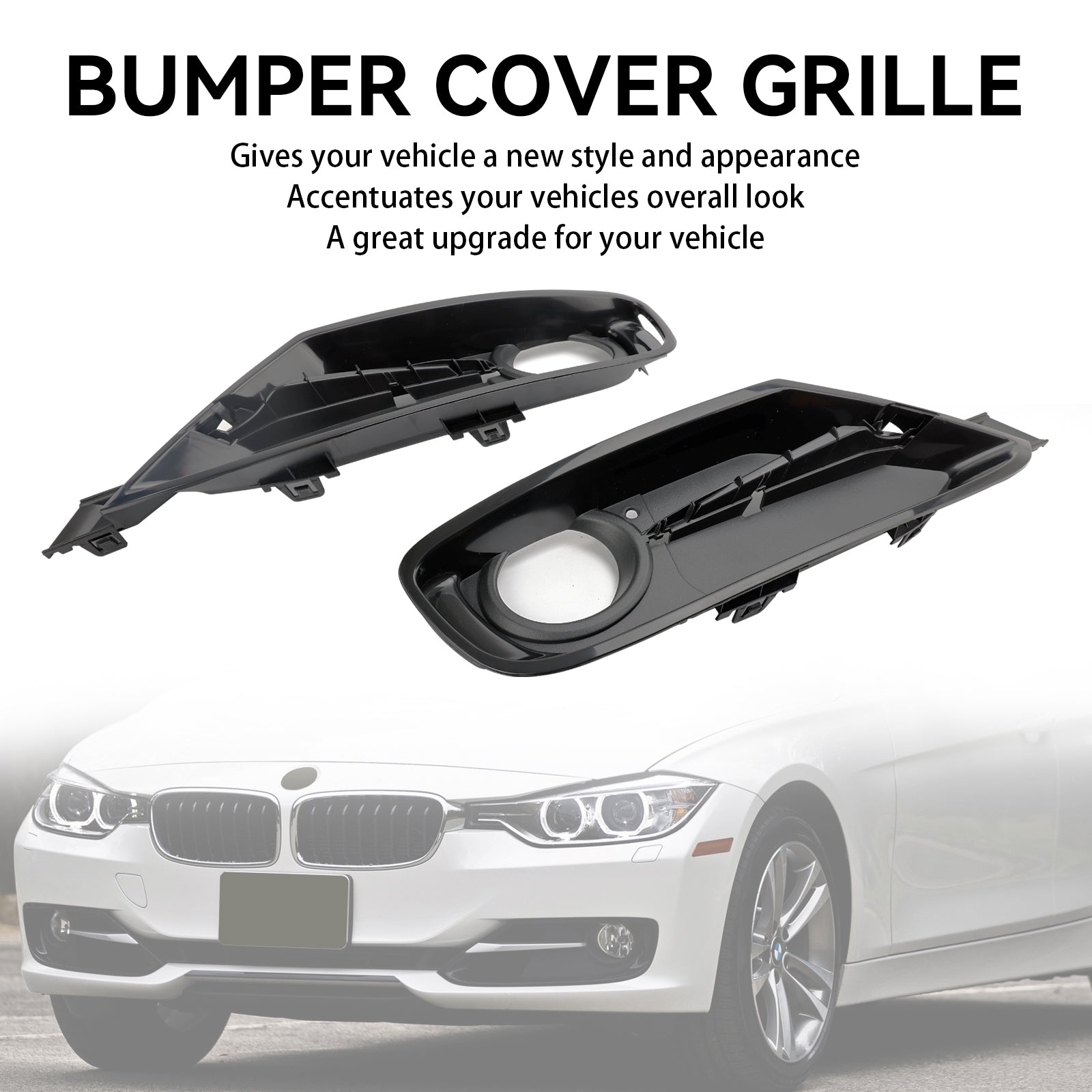 BMW 2013-2015 Série 3 F31 320d/318d/320i/330d/328i Lot de 2 couvercles de calandre de phares antibrouillard pour pare-chocs avant