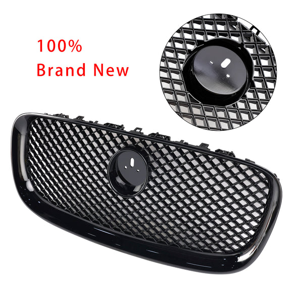 Rejilla de parachoques delantero estilo XF-R compatible con Jaguar XF 2012-2015 negro brillante