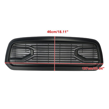 Black Big Horn Style Front Bumper Grill Grille Fit Dodge Ram 1500 2013-2018 - 0