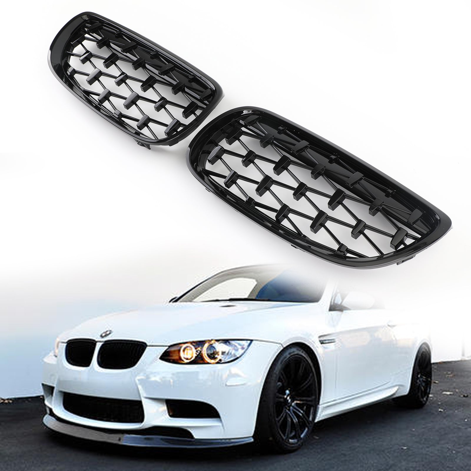 Calandre avant avant pré-revêtement noire pour BMW Coupé E93 Cabriolet 335i/328i/330d/325i/320i 2007-2010