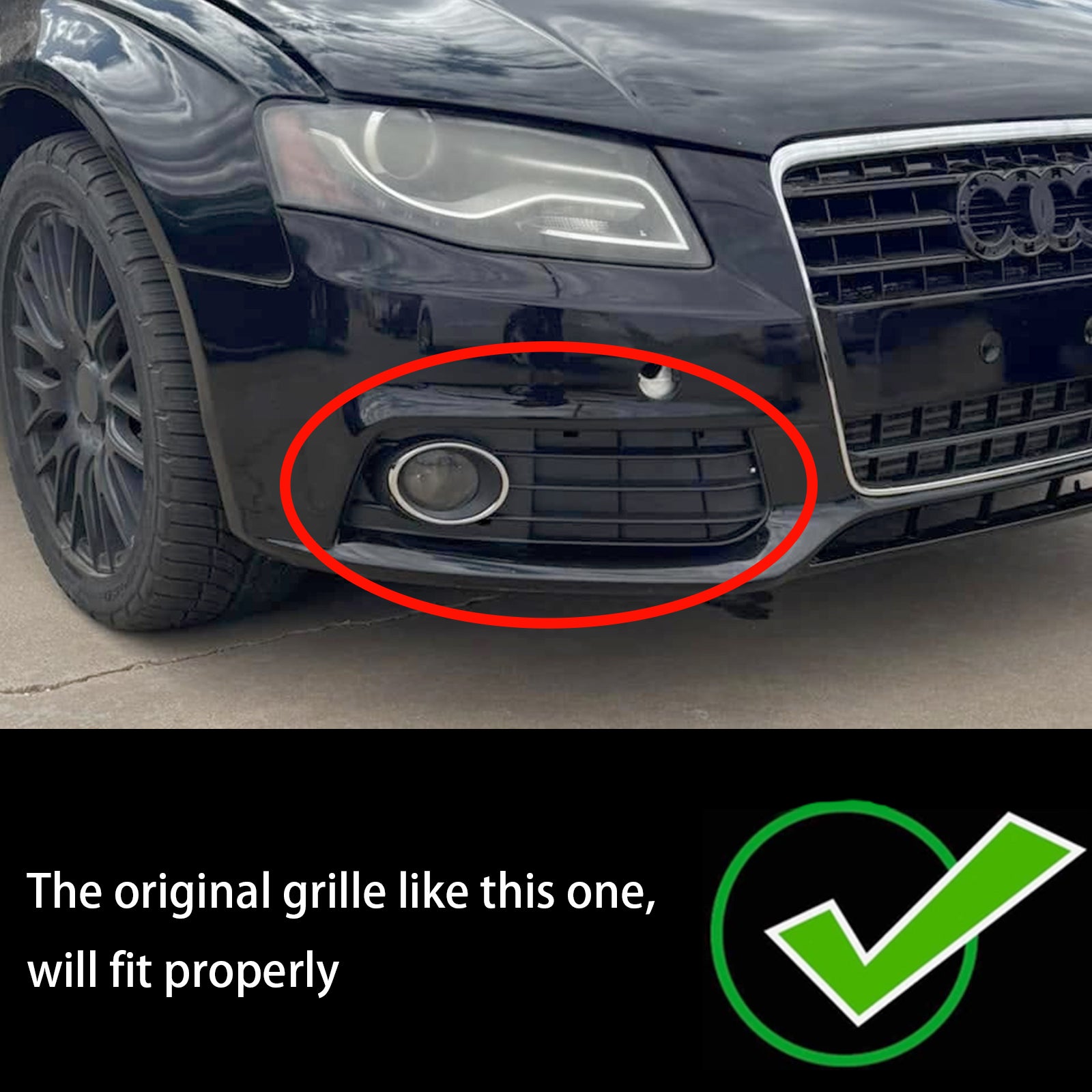 2009–2012 Audi A4 B8 Waben-Nebelscheinwerfergrill, vordere Stoßstange, untere Abdeckung, schwarzer Kühlergrill 8KD 807 682 8KD 807 681 - 0