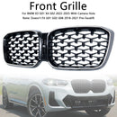 2022-2025 BMW X3 G01 / X4 G02 Kidney Front Bumper Grille Black Diamond Grill With LED Strip Light-2