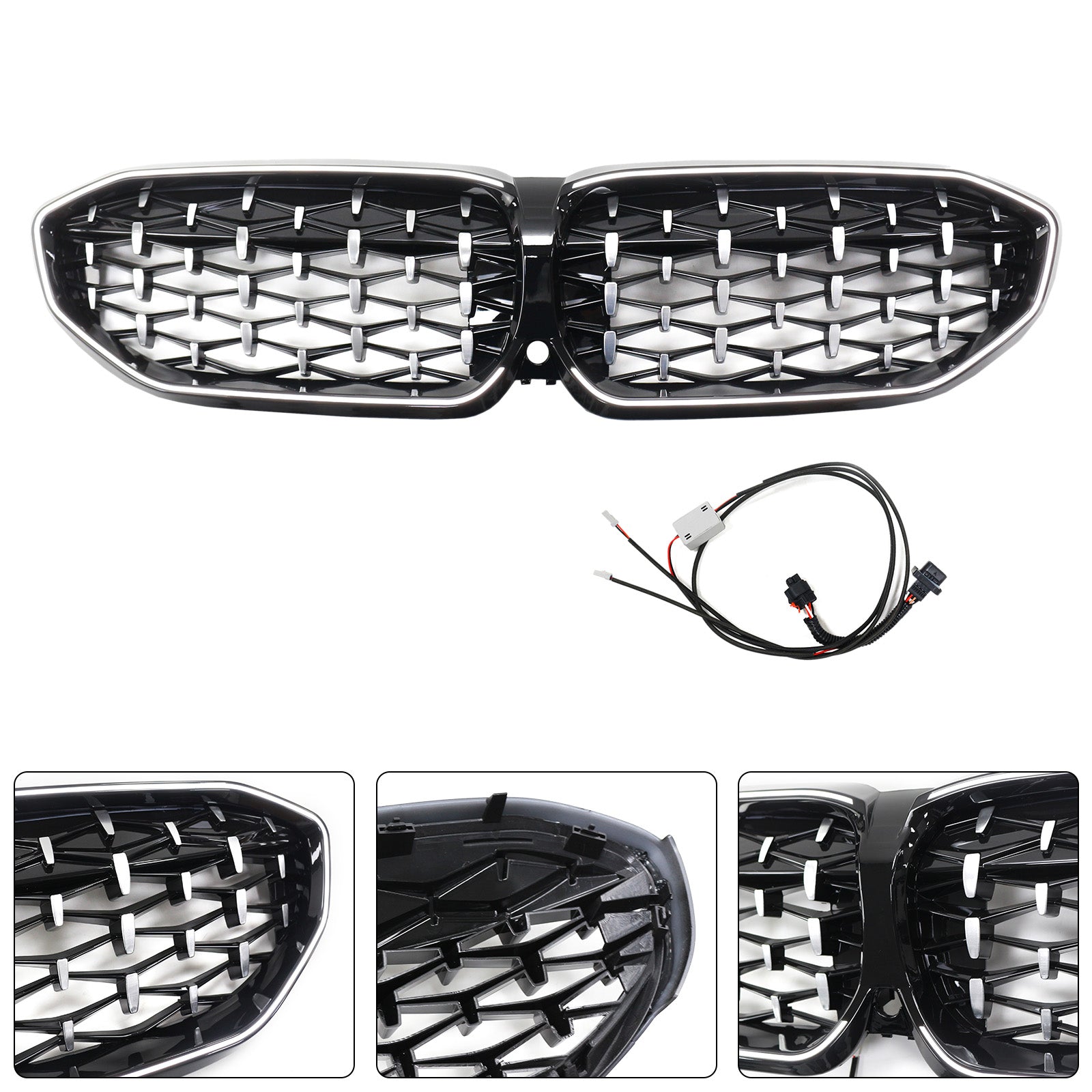 Chorme Diamond Kidney Grille Grill 51138072085 Fit BMW 3 Series G20 2019-2022