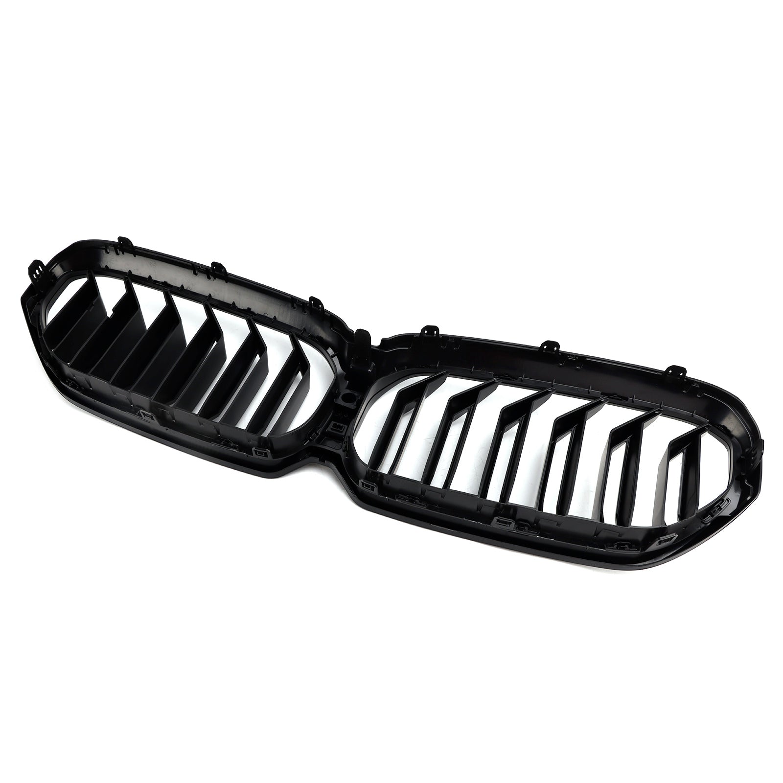 2021-2024 BMW G30 G31 LCI Parrilla negra mate Parachoques delantero de listones dobles Parrilla tipo riñón