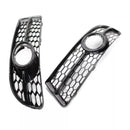 2005-2008 audi a4 s-line/s4 b7 favo de mel grade de luz de nevoeiro amortecedor dianteiro inferior grill preto capa 8e0807681f 8e0807682f-3