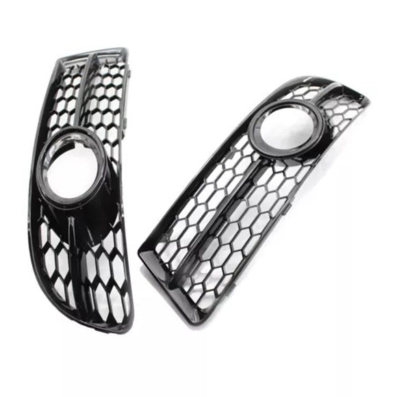 2005-2008 audi a4 s-line/s4 b7 favo de mel grade de luz de nevoeiro amortecedor dianteiro inferior grill preto capa 8e0807681f 8e0807682f