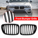 BMW 2009-2014 X1 E84 sDrive20i/xDrive28i/sDrive18d Gloss Black Grille Front Hood Kidney Grill-3