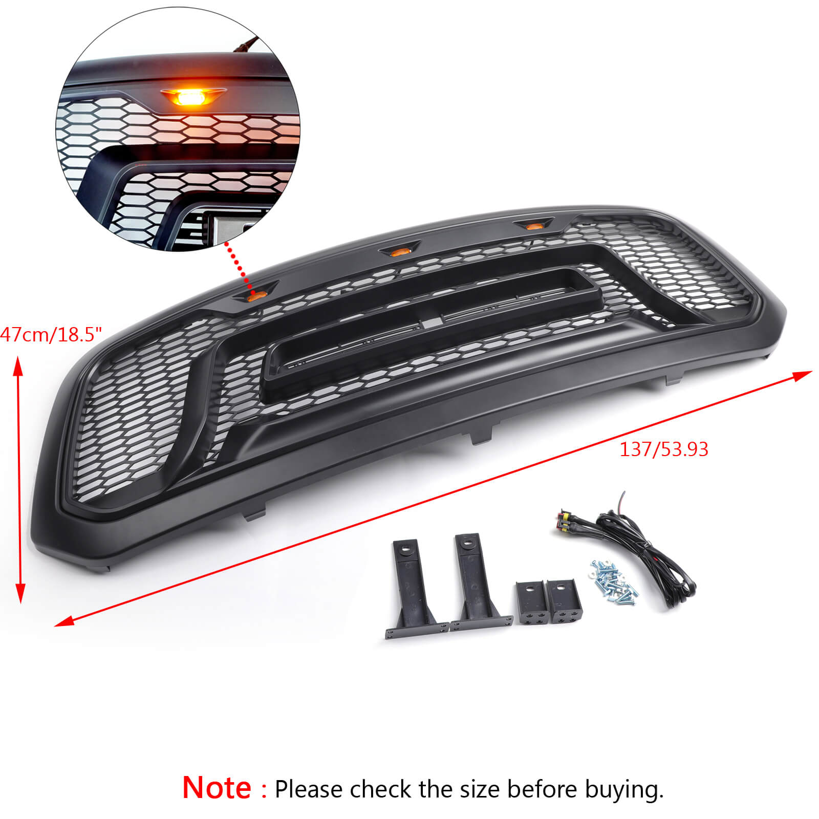 2013-2018 Dodge Ram 1500 ABS Bumper Grill Hood Front Grille