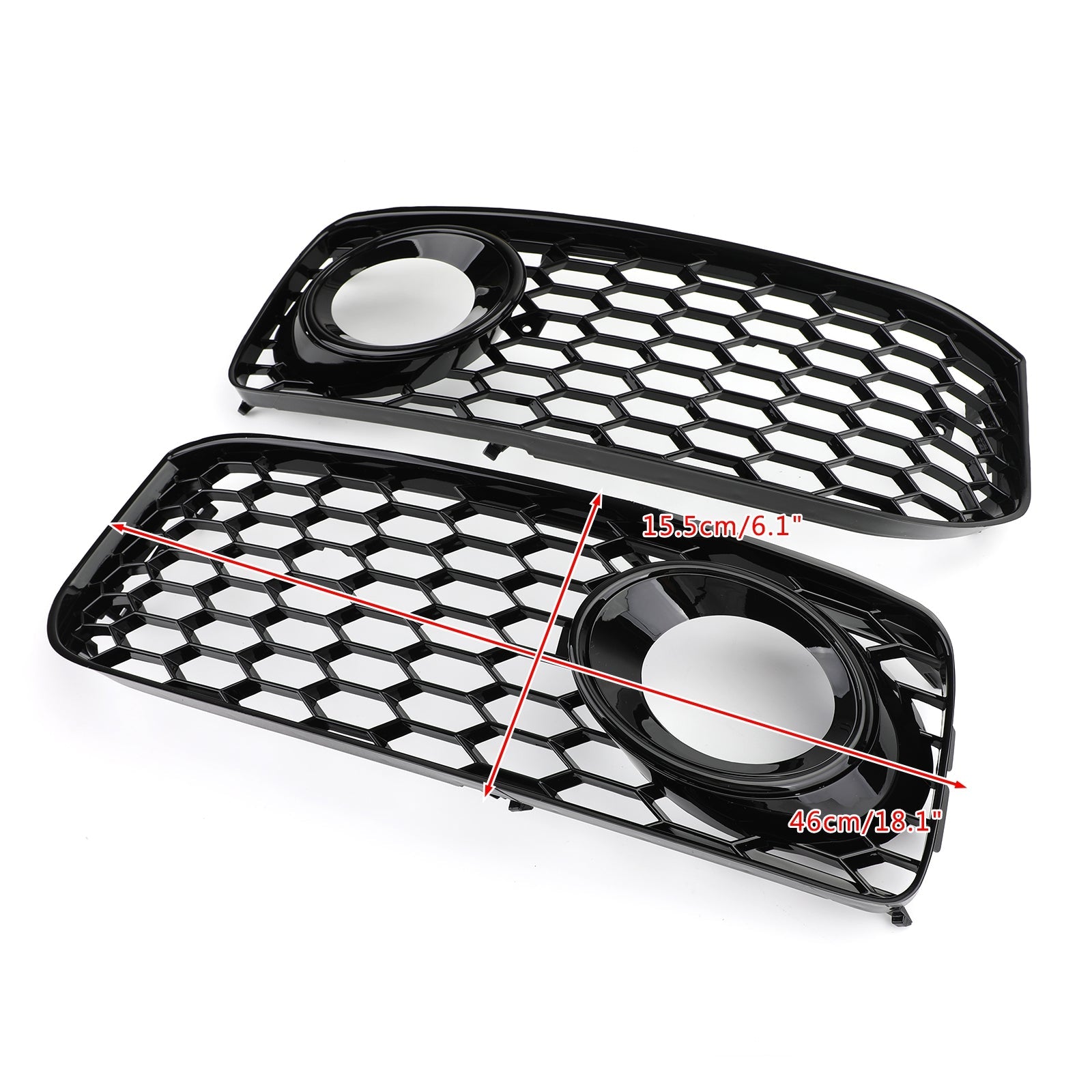 Audi 2008-2012 A5 S-Line S5 B8 RS5 2PCSFog Light Grill Grille Black Trim