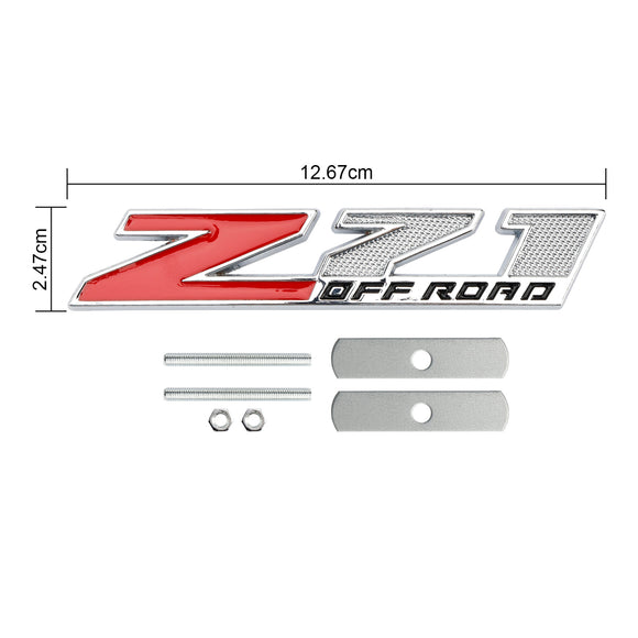 Z71 emblema OFF ROAD grade frontal para Silverado Sierra Grill emblema cromado vermelho