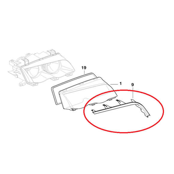 63128384487/86 Bovenste Koplamp Cover Strip Paar Links Rechts Voor BMW 3 E46 98-01