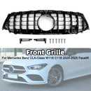 Classe Mercedes CLA W118 Grade dianteira preta estilo GTR C118 2024-2025-3