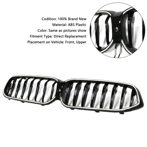 Grade frontal preta brilhante em forma de rim para BMW Série 6 G32 2020-2025