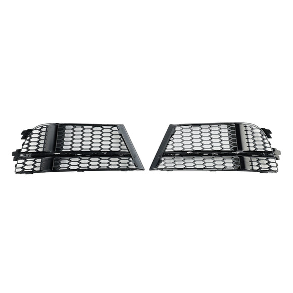 Grille de protection des phares antibrouillard avant Audi A3 (8V) S-LINE/S3 2016.5-2020, calandre en nid d'abeille chromée noire 8V3807681AE 8V3807682Q