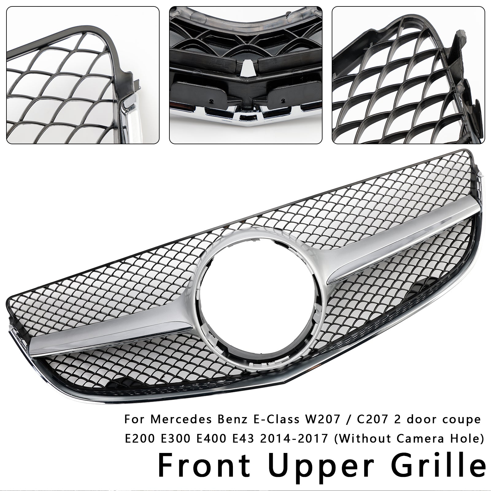 Grille de remplacement pour pare-chocs avant Mercedes Benz Classe E W207 / C207 Coupé E200 E300 E400 E43 2014-2017