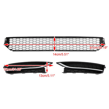 Volkswagen Passat 2012-2015 5618536779B9 VW1036126 Conjunto combinado de parrilla delantera inferior + cubierta de luz antiniebla sin orificio - 0