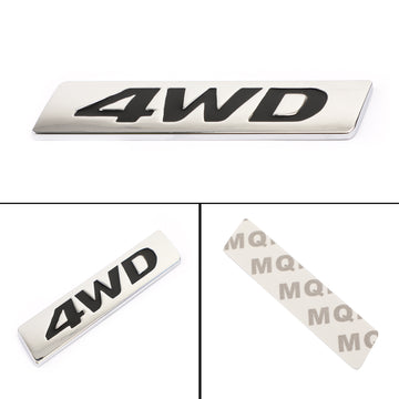 Metal Glossy 4WD Car Fender Trunk Tailgate Badge Decals Sticker 4WD 4X4 SUV - 0