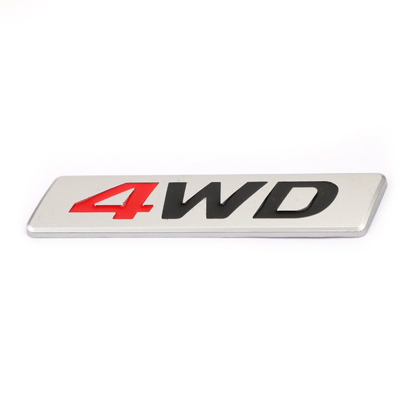 Metallo rosso 4WD emblema parafango per auto portellone posteriore distintivo decalcomanie adesivo 4WD 4X4 SUV