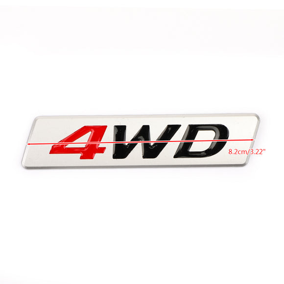 Metallo rosso 4WD emblema parafango per auto portellone posteriore distintivo decalcomanie adesivo 4WD 4X4 SUV