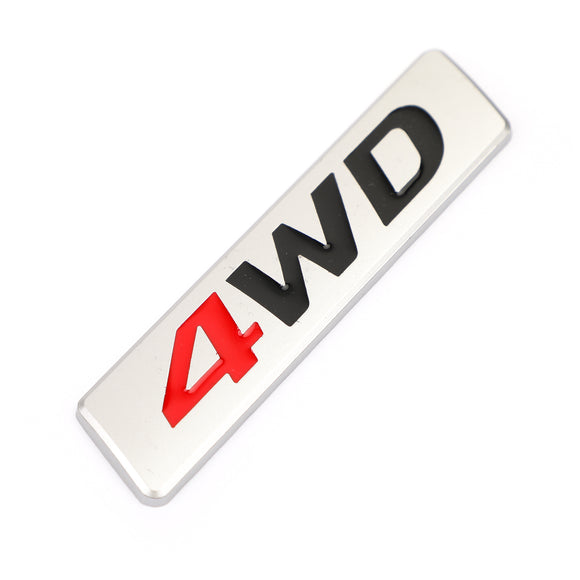 Metallo rosso 4WD emblema parafango per auto portellone posteriore distintivo decalcomanie adesivo 4WD 4X4 SUV