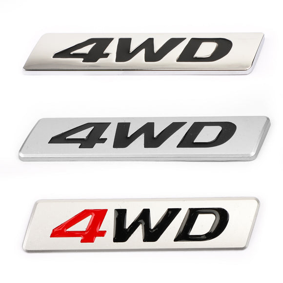 Metallo rosso 4WD emblema parafango per auto portellone posteriore distintivo decalcomanie adesivo 4WD 4X4 SUV