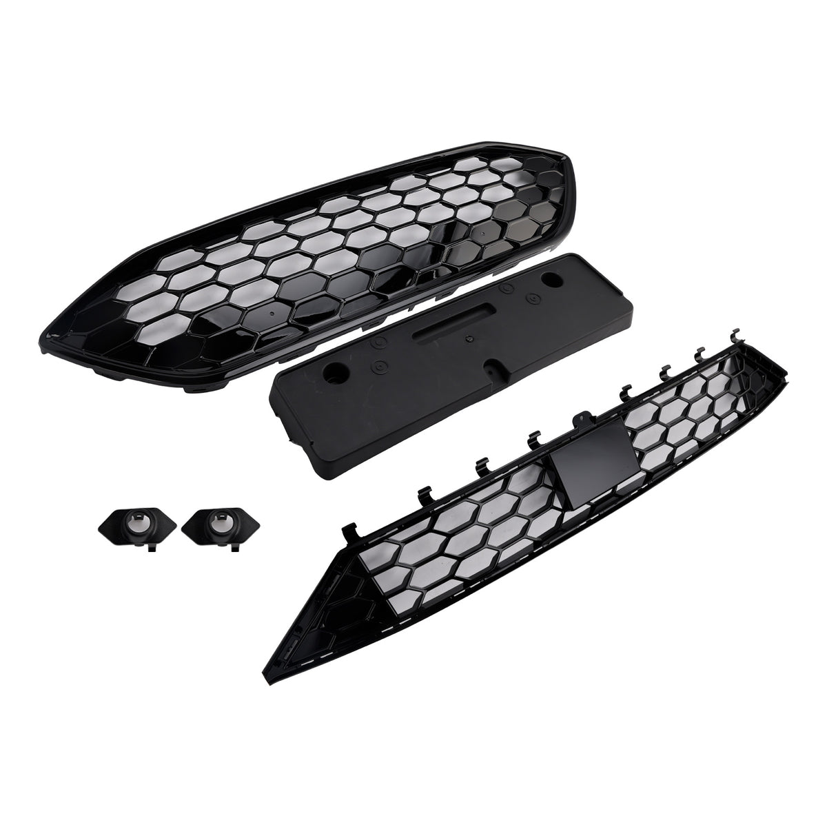 Black Honeycomb Front Upper Bumper Grille Insert For 2013-2014 Ford Focus ST - Direct Replacement Mm1652544