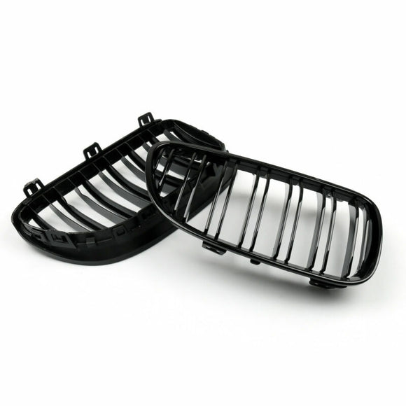 Rejilla frontal negra brillante con doble costilla para BMW E92 E93 LCI 2 puertas 2011-2014