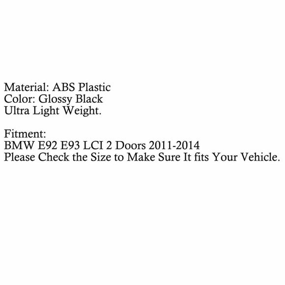 Rejilla frontal negra brillante con doble costilla para BMW E92 E93 LCI 2 puertas 2011-2014