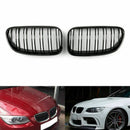 Rejilla frontal negra brillante con doble costilla para BMW E92 E93 LCI 2 puertas 2011-2014-1