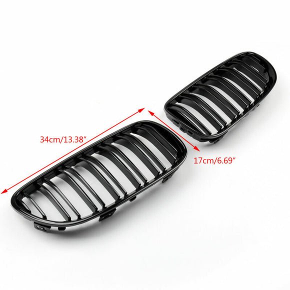 Rejilla frontal negra brillante con doble costilla para BMW E92 E93 LCI 2 puertas 2011-2014