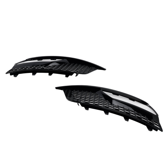 Audi A3 8V Sedan 2013-2016 Glanzend Zwart Honingraat Mistlamp Grill Voorbumper Onderste Covers Grille 8V5807681A9B9 8V5807682A9B9