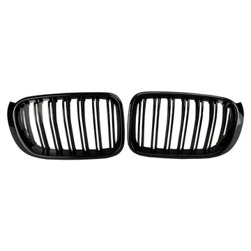 2014-2017 BMW X3 X4 F25 F26 Front Bumper Kidney Grille Gloss Black Double Slat Grill