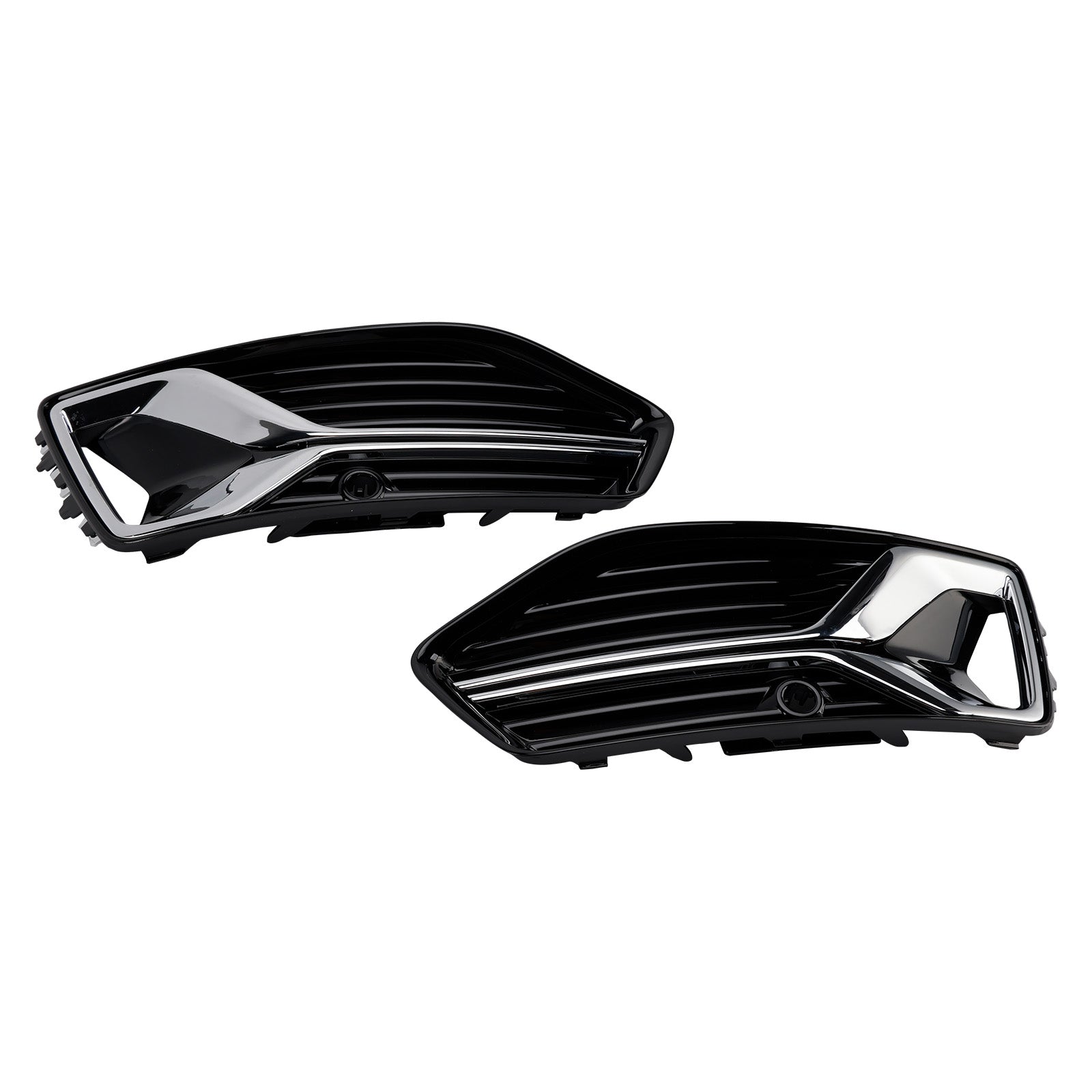 2PCS Front Bumper Fog Light Cover Grille Grill Fit Audi A6 C8 2018-2024 Standard