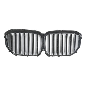 Black Front Bumper Grille Grill Fit BMW G05 LCI X5 2024-2026 Single Line W/LED - 0