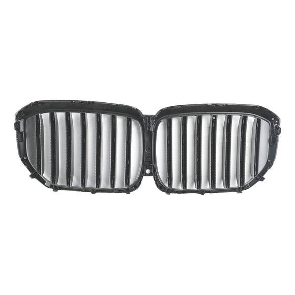 Black Front Bumper Grille Grill Fit BMW G05 LCI X5 2024+ Single Line W/LED