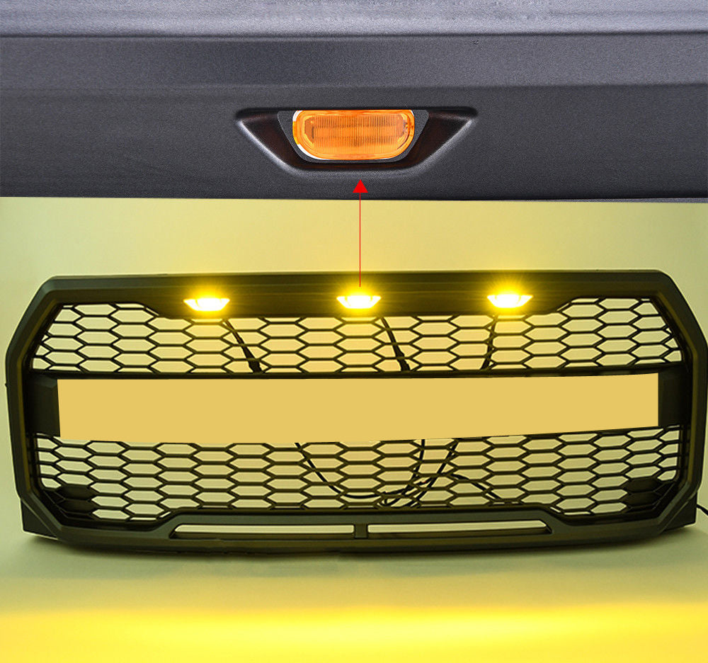 Grille de pare-chocs avant de style Raptor avec LED de remplacement pour Ford F150 XLT/Lariat/Platinum/FX4 2015-2017