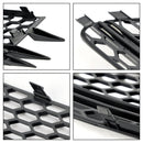 2012-2015 Audi A6 C7 Pre-Facelift Honycomb Lower Grille 2PCS Front Bumper Fog Light Black Cover Grill-7
