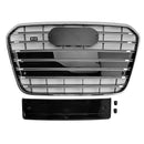 Rejilla de parachoques delantero estilo S6 compatible con Audi A6 C7 2012-2015 cromada-14