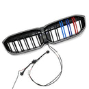 BMW 2023-2024 Série 3 G20 G21 320i/330i/M340i/318i/320d Calandre avant double ligne noire-12