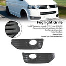 Volkswagen 2010-2015 Transporter Caravelle T5 T5.1 S-Line Lámpara antiniebla Cubierta de luz Inserto S-line Grill Negro brillante-5