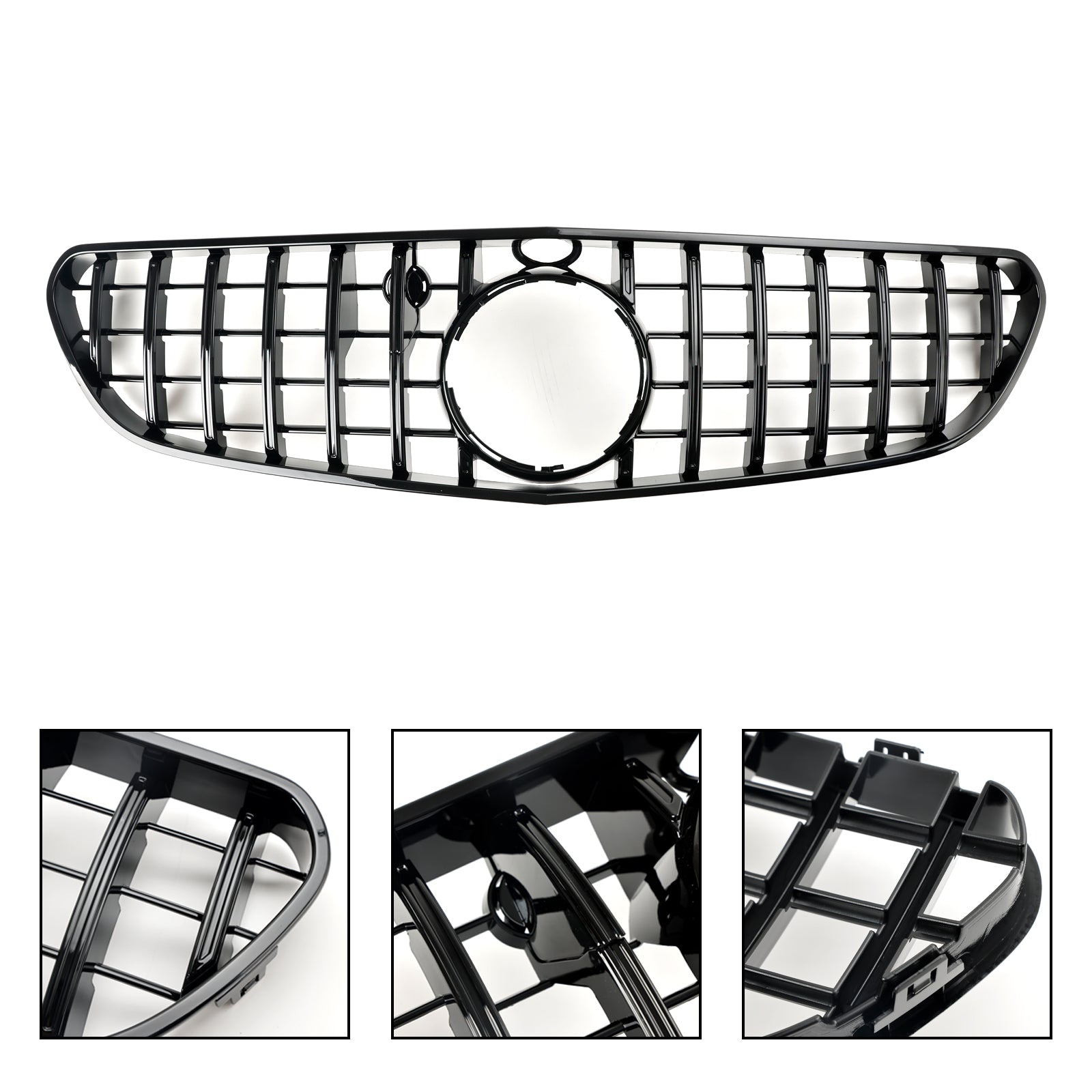 Grille de pare-chocs avant de remplacement pré-rehaussée Mercedes Benz Classe S W217 S63 AMG 2015-2017 Grille de style GTR noire