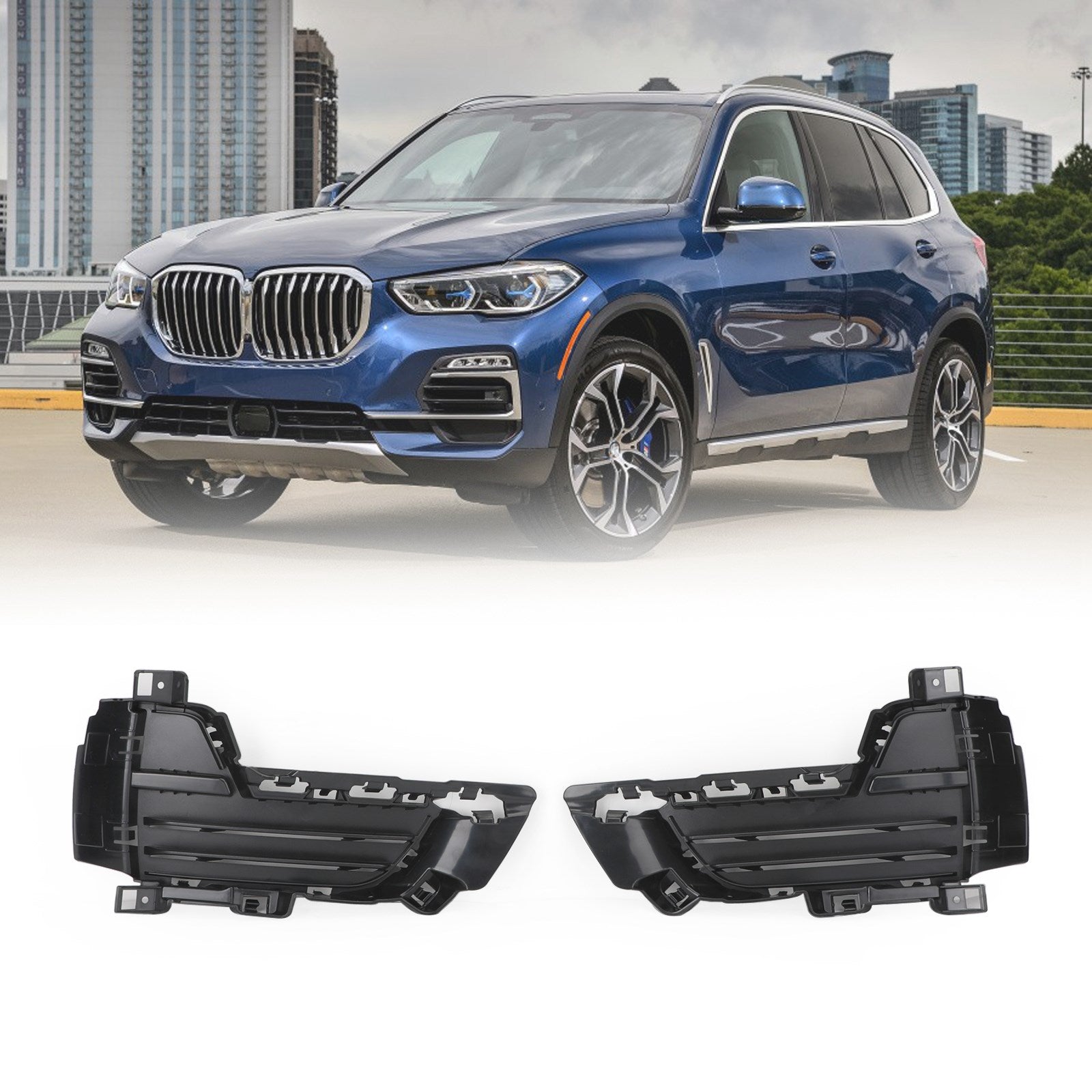 BMW 2013-2018 X5 F15 xDrive35i/xDrive40e/xDrive30d/xDrive50i/M50d Front Bumper Lower Left & Right Mesh Grille Grill