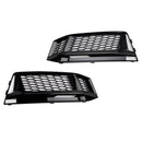 Audi A4 Sline/S4 B9 2016-2018 2 peças Grade inferior em favo de mel para para-choque dianteiro, cobertura do farol de neblina, grade preta 8W0 807 681 F 8W0 807 682 F-1