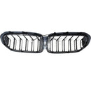 Griglia sostitutiva per paraurti anteriore a doppia stecca per BMW Serie 5 G30 G31 2017-2020 con striscia LED-11